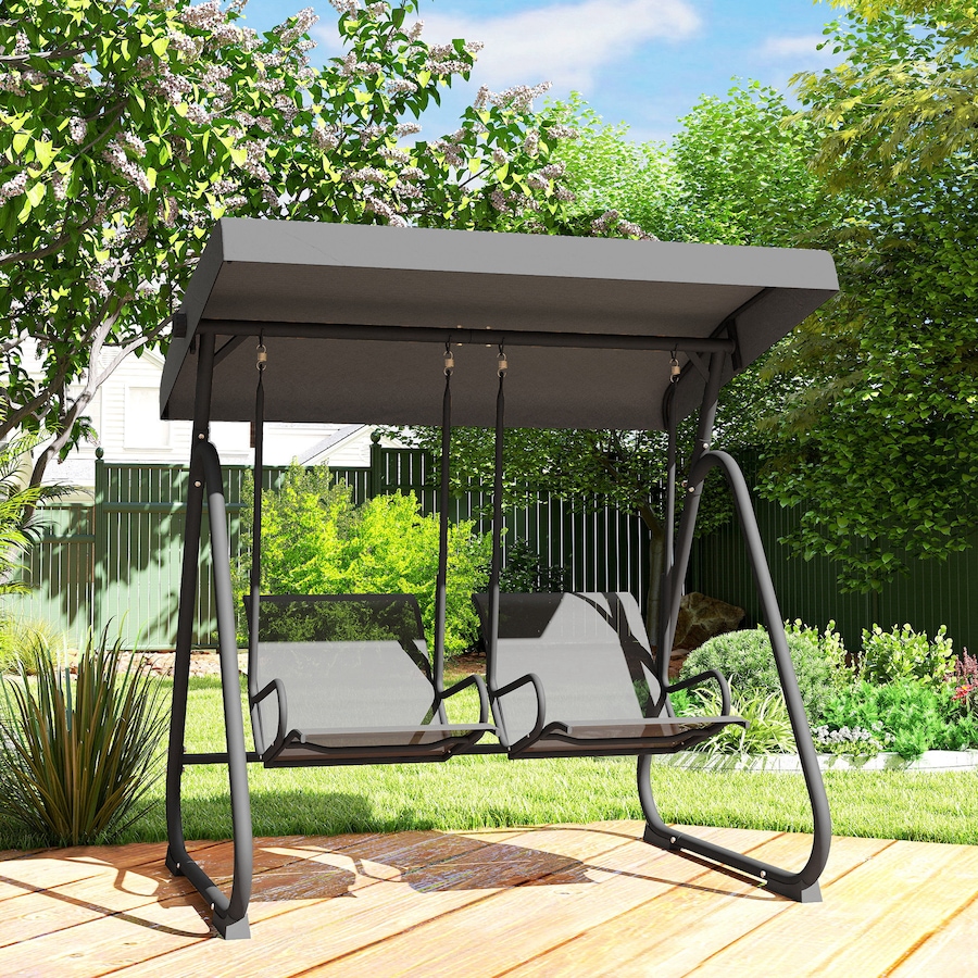 Image 952802_ALTMORE8.jpg, Product 952-802 / Price $409.99, Outsunny Patio Swing Chair w/Adjustable Canopy 2-Seat, Grey from Outsunny on TSC.ca's Home & Garden department