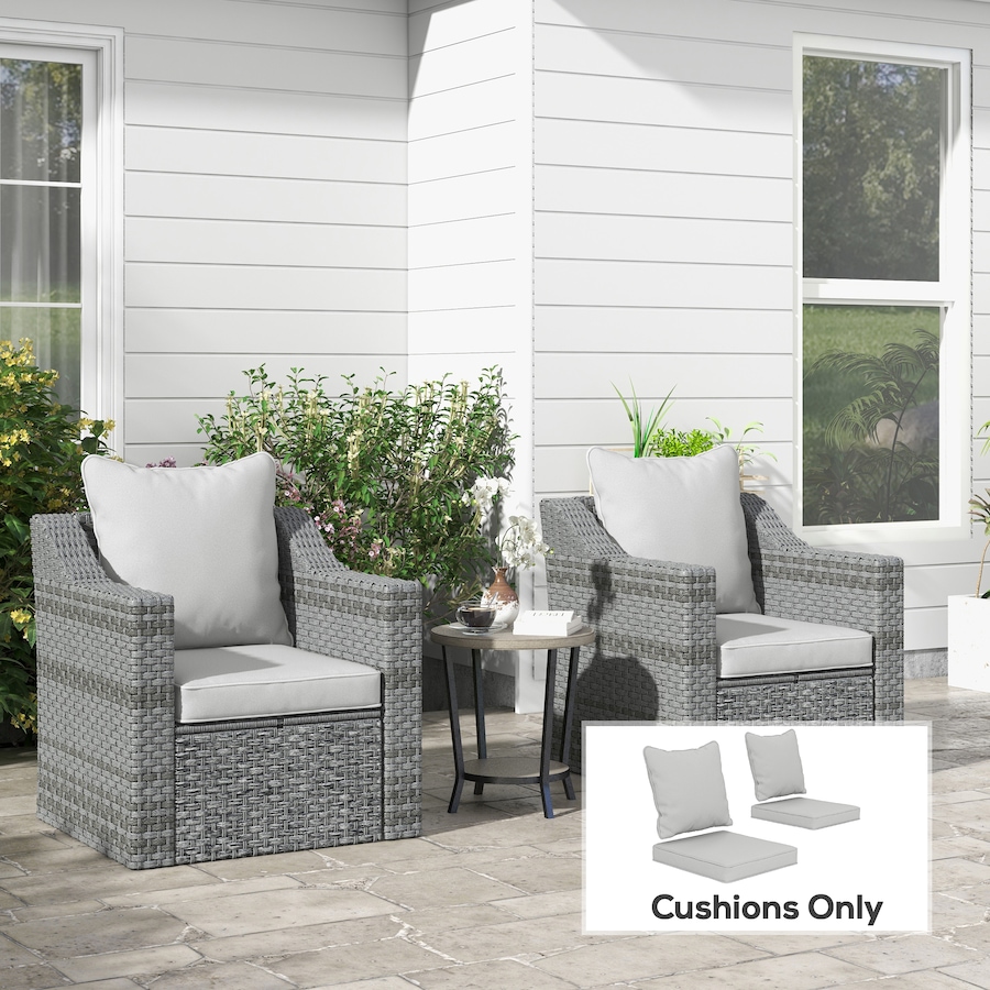 Image 952804_ALTMORE1.jpg, Product 952-804 / Price $114.99, Outsunny Outdoor Chair Cushions with Backrest for Garden Patio, Light Grey from Outsunny on TSC.ca's Home & Garden department