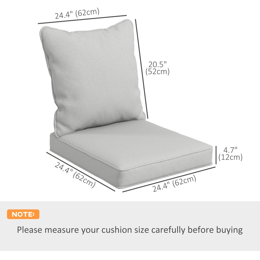Image 952804_ALTMORE2.jpg, Product 952-804 / Price $114.99, Outsunny Outdoor Chair Cushions with Backrest for Garden Patio, Light Grey from Outsunny on TSC.ca's Home & Garden department