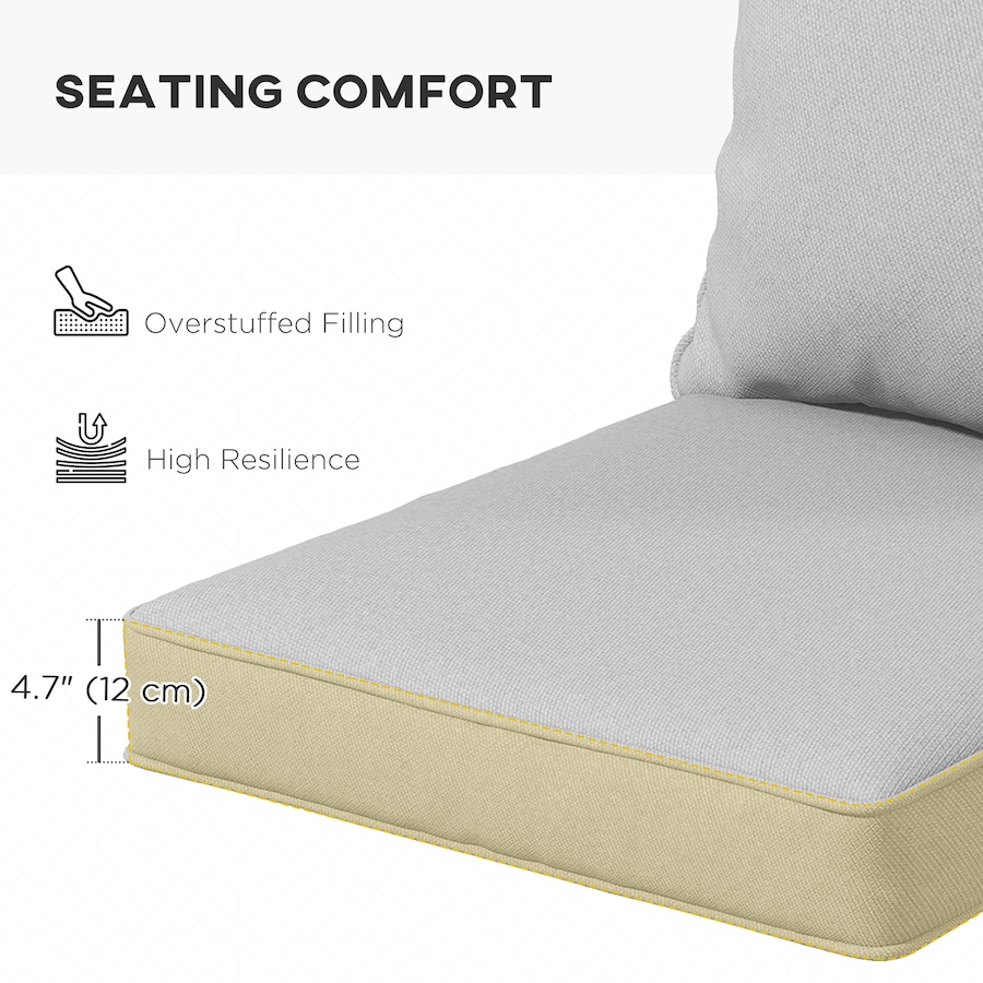 Image 952804_ALTMORE5.jpg, Product 952-804 / Price $114.99, Outsunny Outdoor Chair Cushions with Backrest for Garden Patio, Light Grey from Outsunny on TSC.ca's Home & Garden department