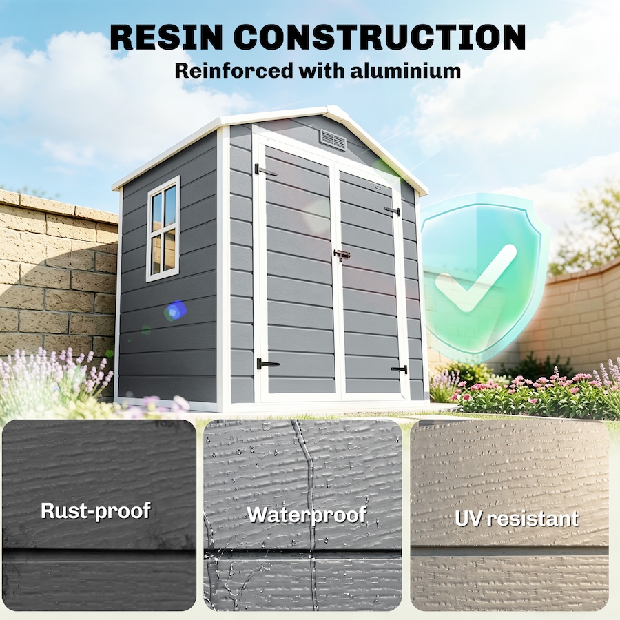 Image 952806_ALTMORE3.jpg, Product 952-806 / Price $553.98, Outsunny 6' x 4.5' Lockable Outdoor Storage Shed with Double Doors Vent from Outsunny on TSC.ca's Home & Garden department