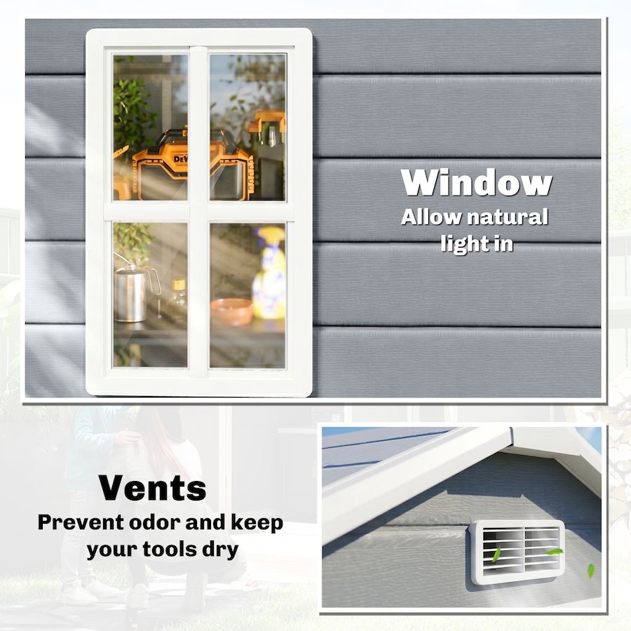 Image 952806_ALTMORE5.jpg, Product 952-806 / Price $553.98, Outsunny 6' x 4.5' Lockable Outdoor Storage Shed with Double Doors Vent from Outsunny on TSC.ca's Home & Garden department