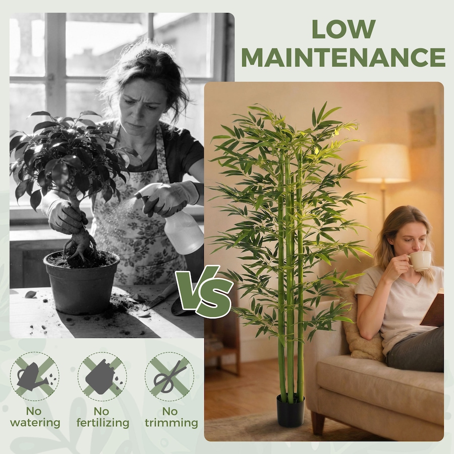 Image 952825_ALTMORE5.jpg, Product 952-825 / Price $114.99, HOMCOM Artificial Bamboo Tree with Adjustable Shape, Fake Plants, Green from HOMCOM on TSC.ca's Home & Garden department