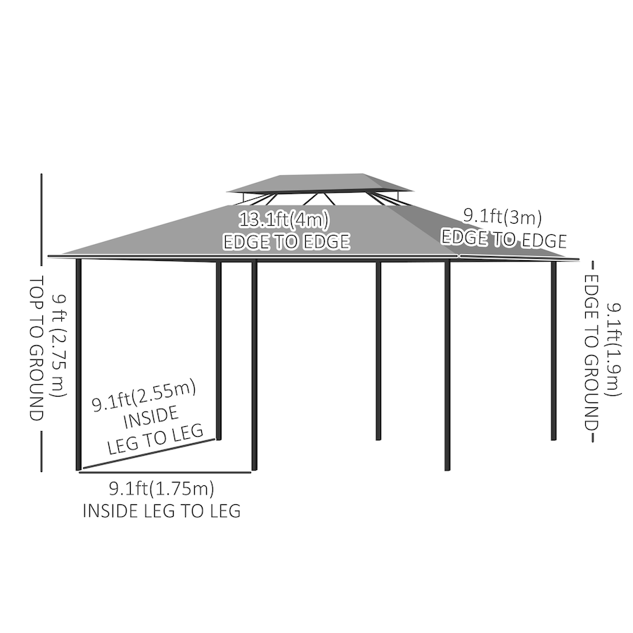 Image 952833_ALTMORE2.jpg, Product 952-833 / Price $279.99, Outsunny 10' x 13' Patio Gazebo Canopy with Curtains, Dark Grey from Outsunny on TSC.ca's Home & Garden department