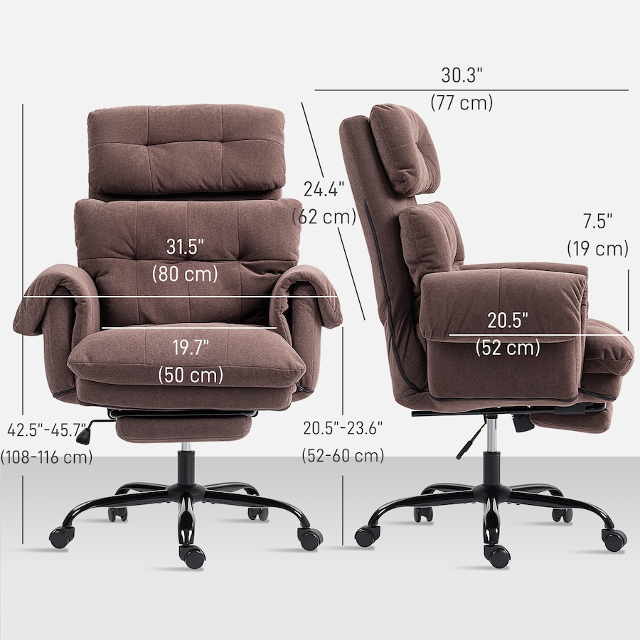 Image 952842_ALTMORE2.jpg, Product 952-842 / Price $226.59, HOMCOM Ergonomic Office Chair with Footrest, Desk Chair, Coffee from HOMCOM on TSC.ca's Home & Garden department