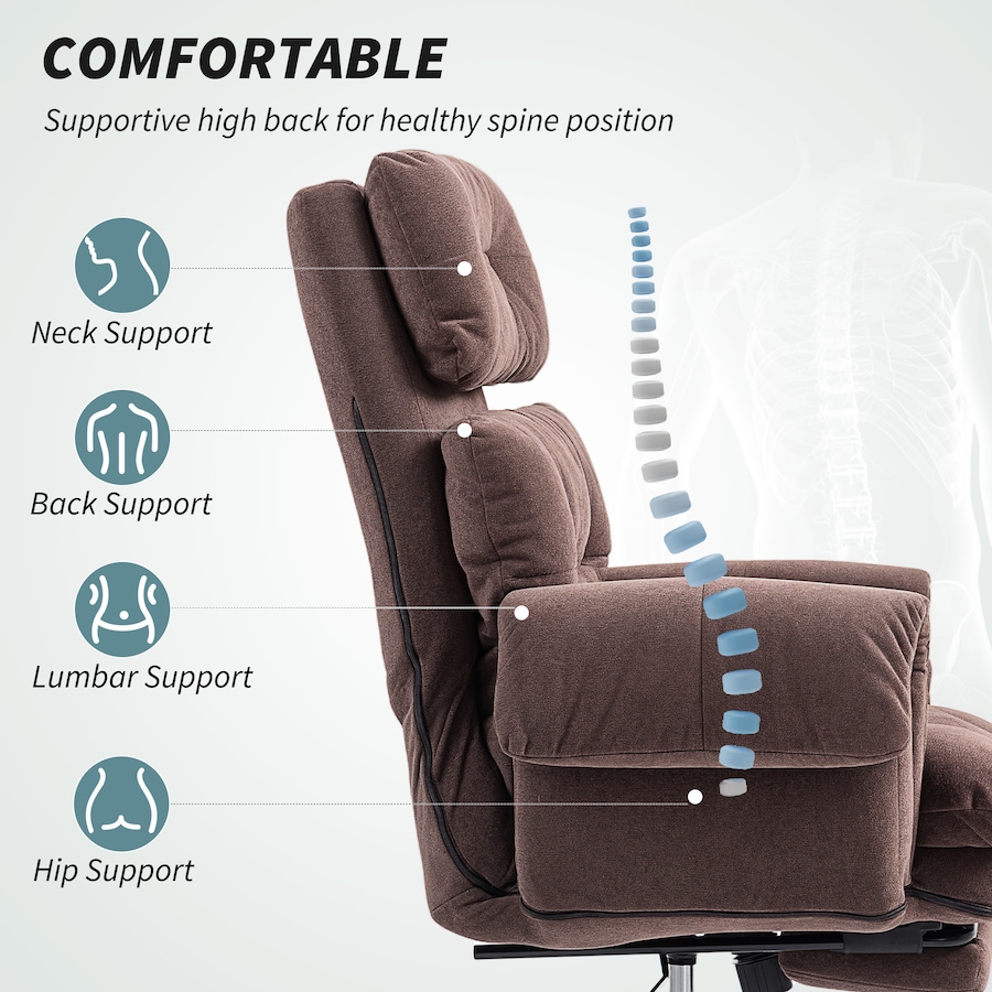 Image 952842_ALTMORE3.jpg, Product 952-842 / Price $226.59, HOMCOM Ergonomic Office Chair with Footrest, Desk Chair, Coffee from HOMCOM on TSC.ca's Home & Garden department
