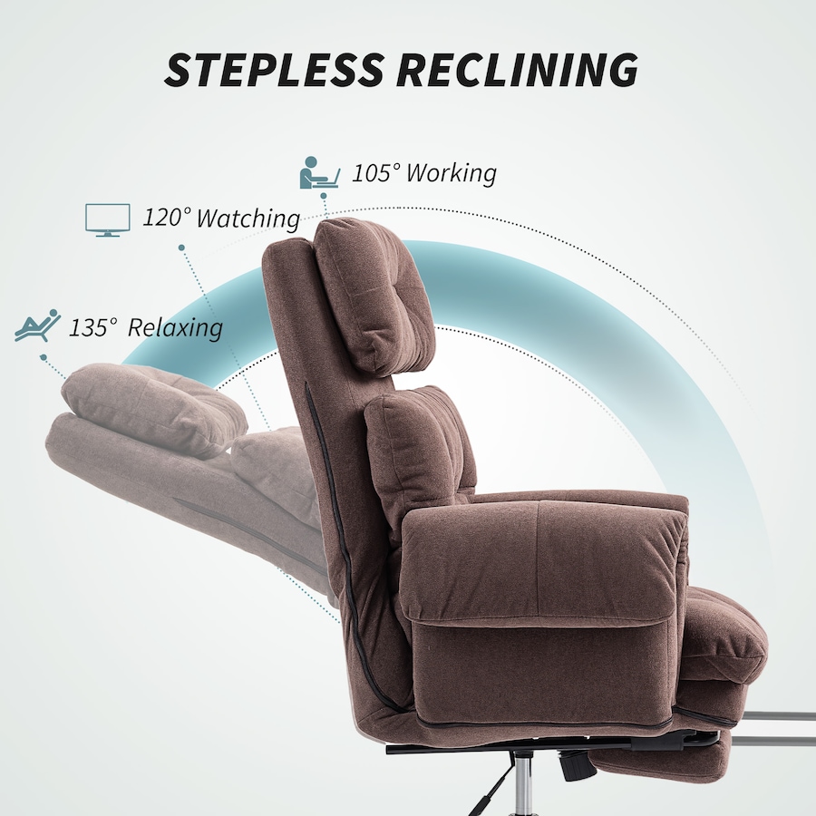 Image 952842_ALTMORE6.jpg, Product 952-842 / Price $226.59, HOMCOM Ergonomic Office Chair with Footrest, Desk Chair, Coffee from HOMCOM on TSC.ca's Home & Garden department