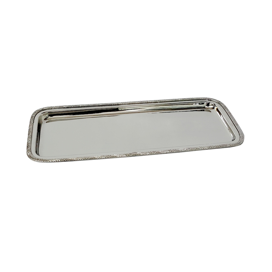 Image 952886.jpg, Product 952-886 / Price $79.00, Rectangular Stainless Steel Serving Tray with Textured Designer Rim, 15x6" from Elegance Tableware on TSC.ca's Kitchen department