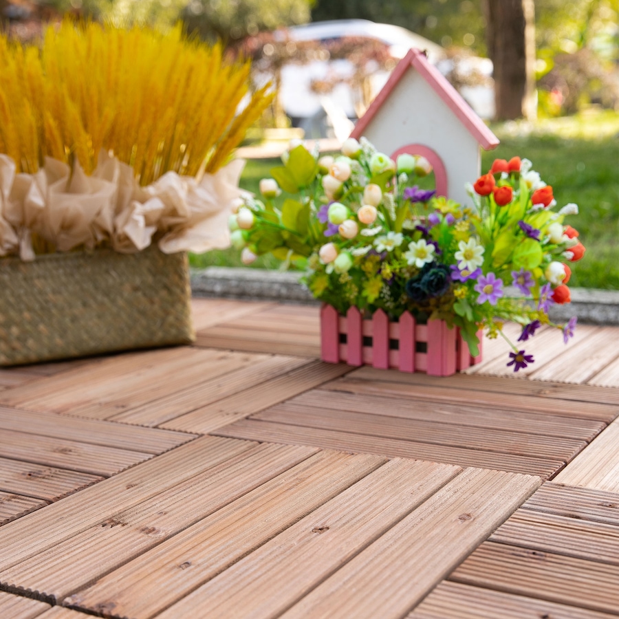 Image 952908_ALTMORE1.jpg, Product 952-908 / Price $129.99, Outsunny Wood Interlocking Deck Tiles, 27 Pcs Outdoor Flooring Tiles from Outsunny on TSC.ca's department