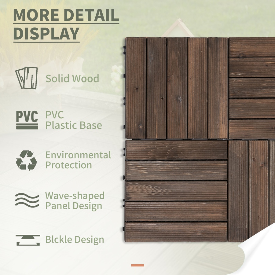 Image 952908_ALTMORE12.jpg, Product 952-908 / Price $129.99, Outsunny Wood Interlocking Deck Tiles, 27 Pcs Outdoor Flooring Tiles from Outsunny on TSC.ca's department