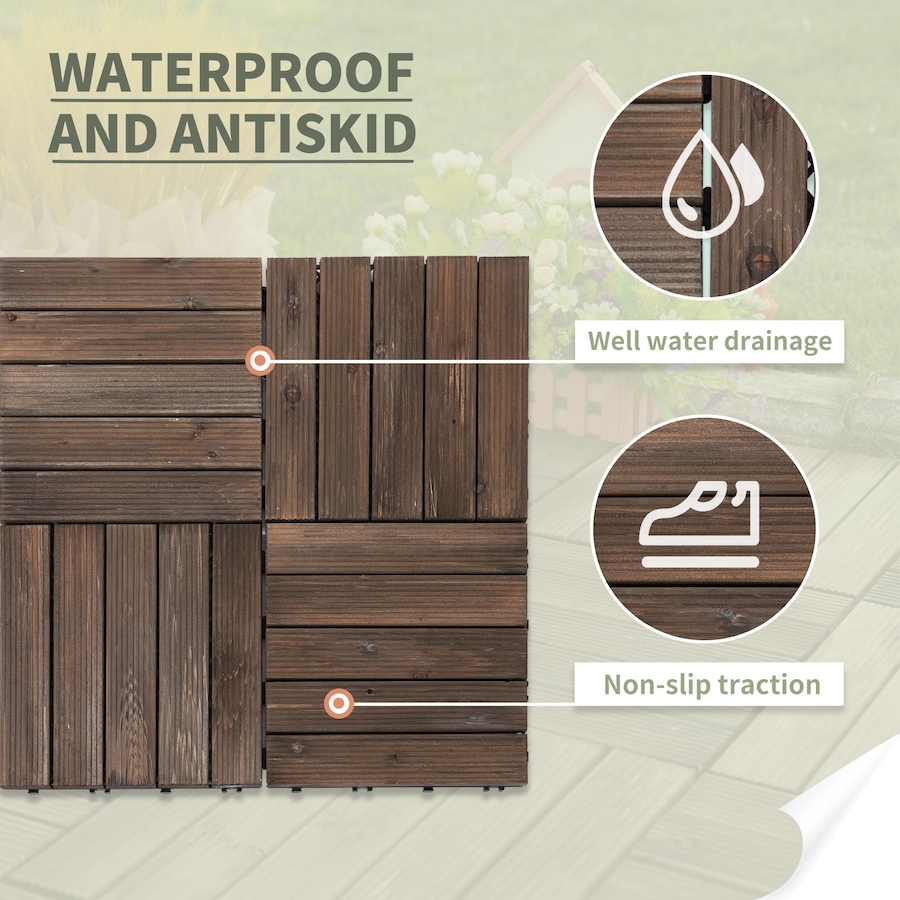 Image 952908_ALTMORE15.jpg, Product 952-908 / Price $129.99, Outsunny Wood Interlocking Deck Tiles, 27 Pcs Outdoor Flooring Tiles from Outsunny on TSC.ca's department