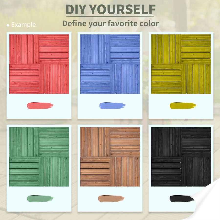 Image 952908_ALTMORE7.jpg, Product 952-908 / Price $129.99, Outsunny Wood Interlocking Deck Tiles, 27 Pcs Outdoor Flooring Tiles from Outsunny on TSC.ca's department