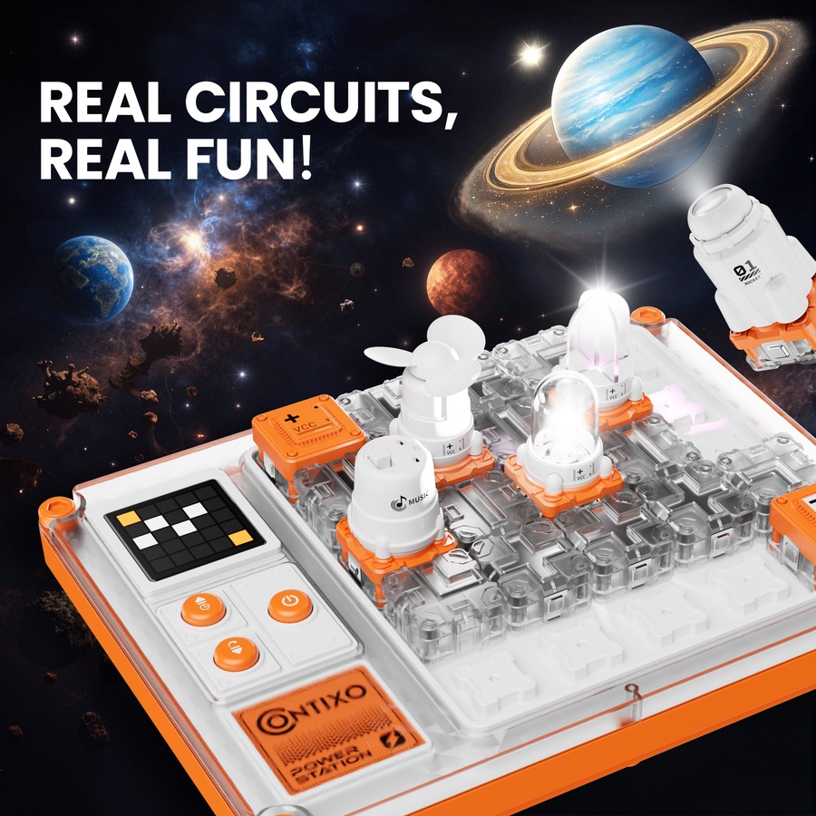 Image 952912_ALTMORE3.jpg, Product 952-912 / Price $84.99, Contixo CB1 Kids Circuit Building Kit with 500+ STEM Experiments & Snap-Together Electronics from Contixo on TSC.ca's Toys & Hobbies department
