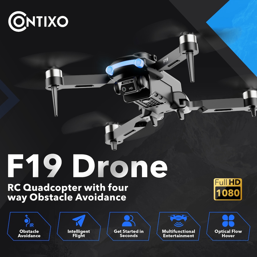 Image 952916_ALTMORE11.jpg, Product 952-916 / Price $55.99, Contixo F19 Foldable Drone with 1080P Camera, Obstacle Avoidance & Carrying Case from Contixo on TSC.ca's Toys & Hobbies department