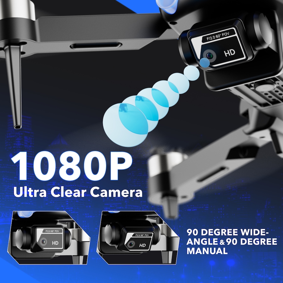 Image 952916_ALTMORE12.jpg, Product 952-916 / Price $55.99, Contixo F19 Foldable Drone with 1080P Camera, Obstacle Avoidance & Carrying Case from Contixo on TSC.ca's Toys & Hobbies department