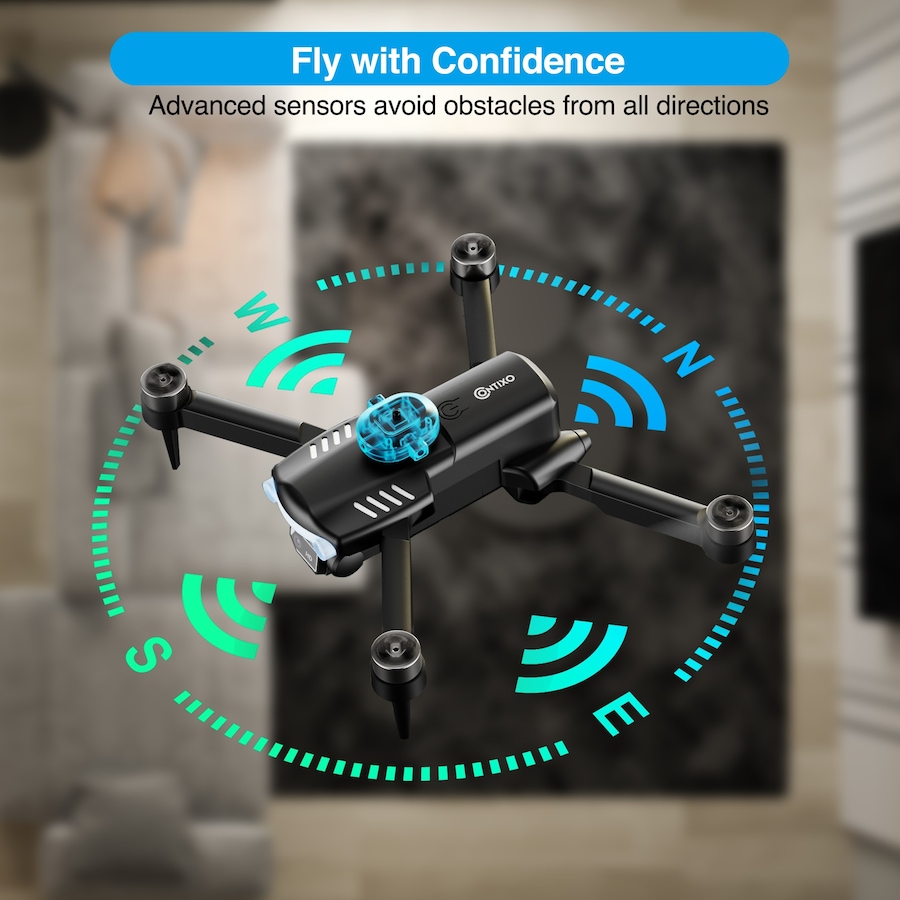 Image 952916_ALTMORE8.jpg, Product 952-916 / Price $55.99, Contixo F19 Foldable Drone with 1080P Camera, Obstacle Avoidance & Carrying Case from Contixo on TSC.ca's Toys & Hobbies department