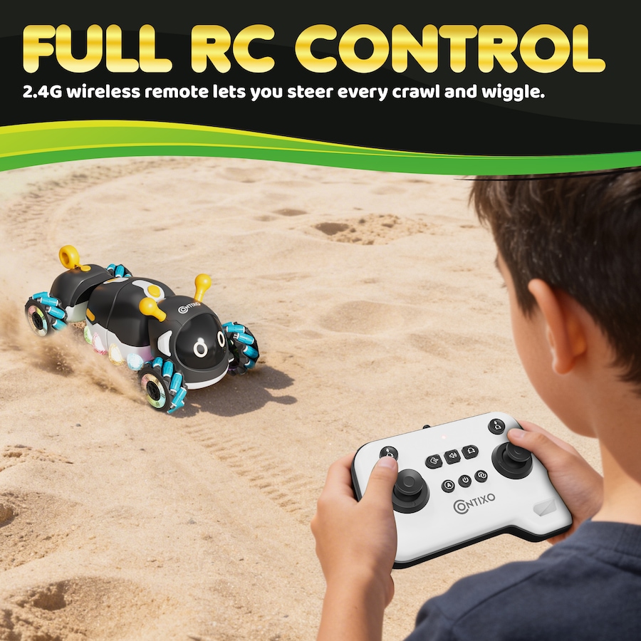 Image 952917_ALTMORE3.jpg, Product 952-917 / Price $70.99, Contixo RC1 Mech Stunt Caterpillar RC Car with 360° Spins, LED Lights & Mist Spray from Contixo on TSC.ca's Toys & Hobbies department