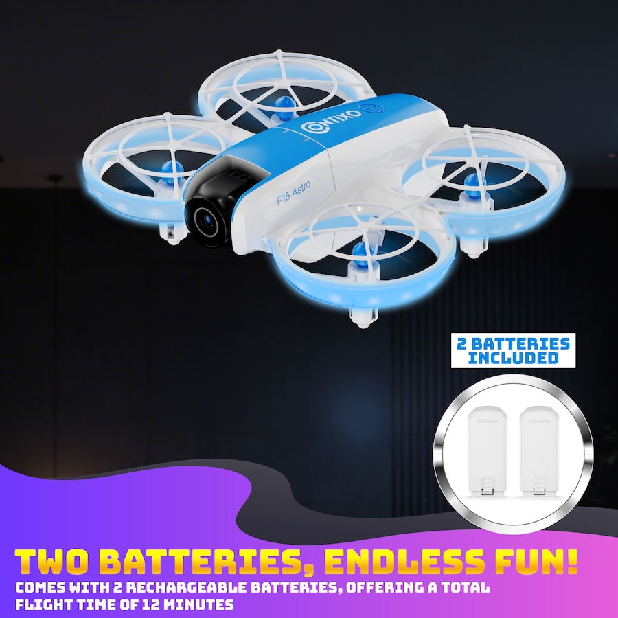 Image 952918_ALTMORE5.jpg, Product 952-918 / Price $79.99, Contixo F15 Astro Mini Drone with 2.4" Screen Controller, Dual Camera & 2 Batteries from Contixo on TSC.ca's Toys & Hobbies department