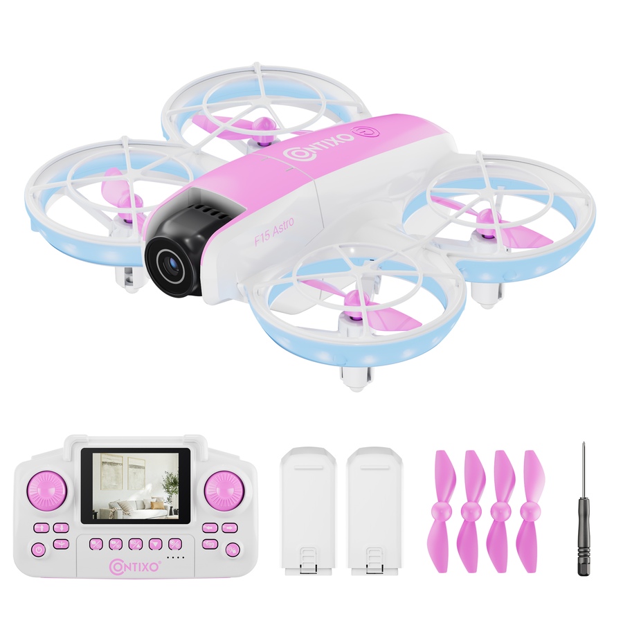 Image 952919.jpg, Product 952-919 / Price $79.99, Contixo F15 Astro Mini Drone with 2.4" Screen Controller, Dual Camera & 2 Batteries from Contixo on TSC.ca's Toys & Hobbies department