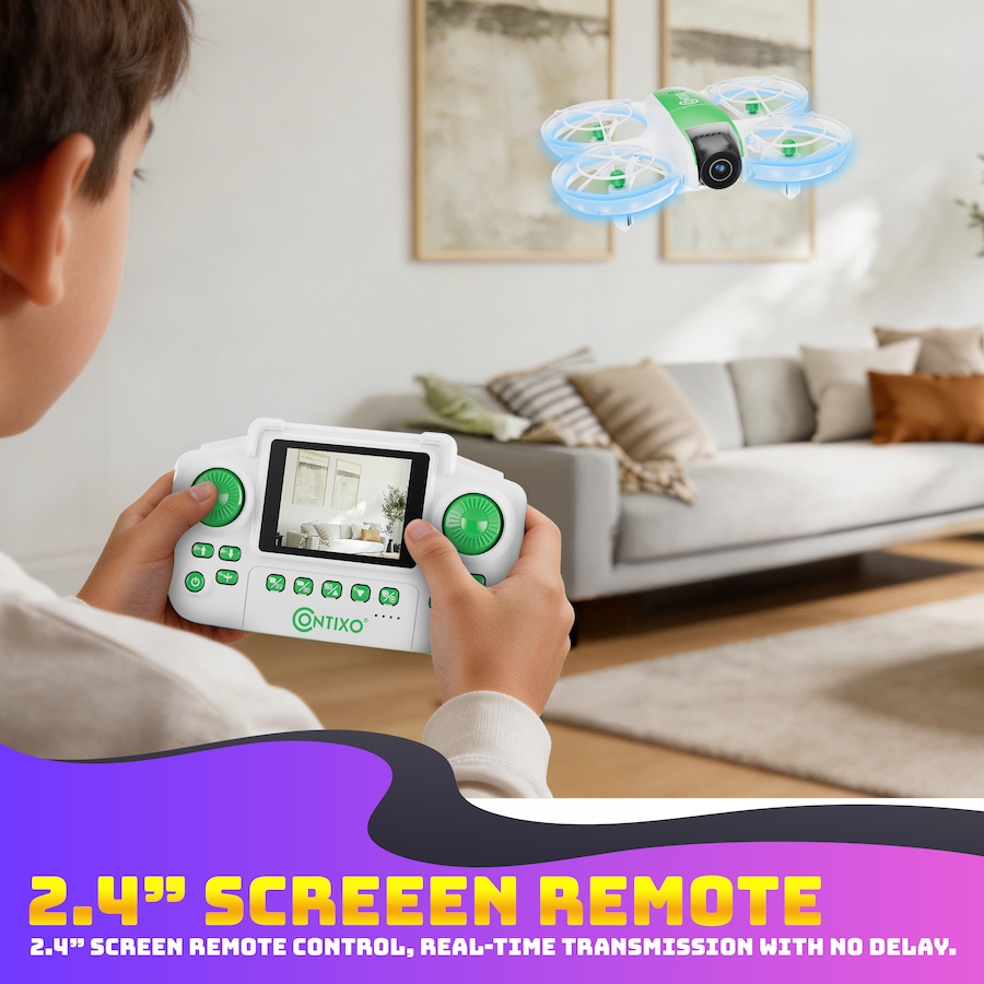 Image 952921_ALTMORE6.jpg, Product 952-921 / Price $79.99, Contixo F15 Astro Mini Drone with 2.4" Screen Controller, Dual Camera & 2 Batteries from Contixo on TSC.ca's Toys & Hobbies department
