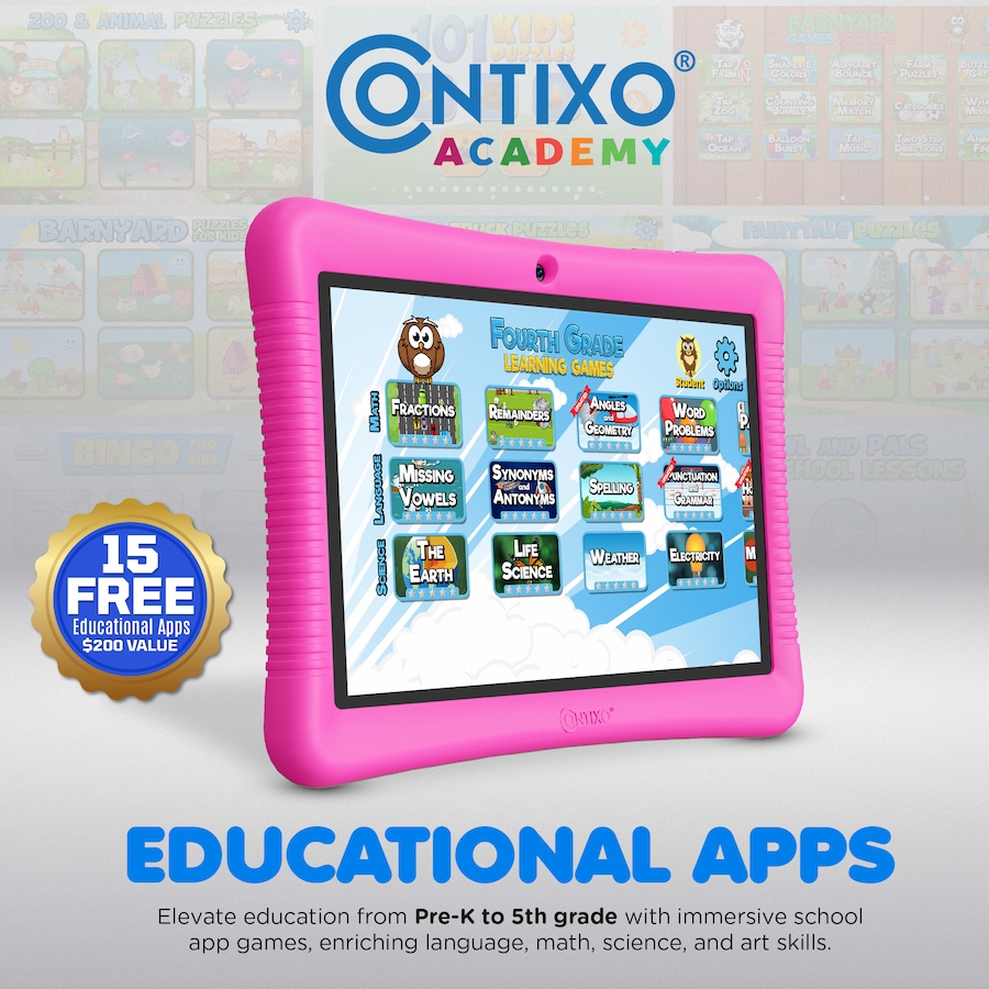 Image 952923_ALTMORE4.jpg, Product 952-923 / Price $136.99, Contixo K102 Kids Tablet 10" HD Android Tablet with 32GB Storage, Parental Controls & Kid-Proof Case from Contixo on TSC.ca's Electronics department