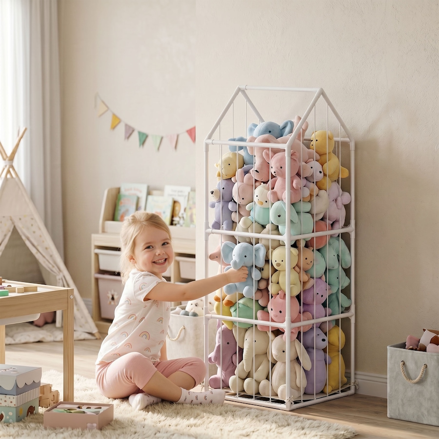 Image 952934_ALTMORE1.jpg, Product 952-934 / Price $48.99, Qaba Stuffed Animal Storage Organizer for Nursery, Bedroom, 47 x 47 x 132cm from Qaba on TSC.ca's Home & Garden department