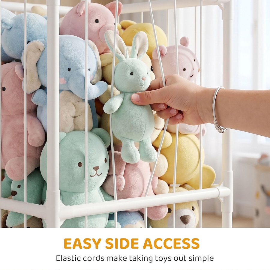Image 952934_ALTMORE4.jpg, Product 952-934 / Price $48.99, Qaba Stuffed Animal Storage Organizer for Nursery, Bedroom, 47 x 47 x 132cm from Qaba on TSC.ca's Home & Garden department