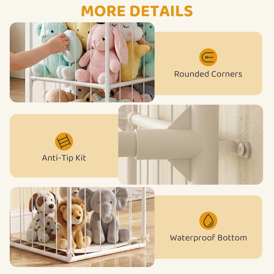 Image 952934_ALTMORE6.jpg, Product 952-934 / Price $48.99, Qaba Stuffed Animal Storage Organizer for Nursery, Bedroom, 47 x 47 x 132cm from Qaba on TSC.ca's Home & Garden department