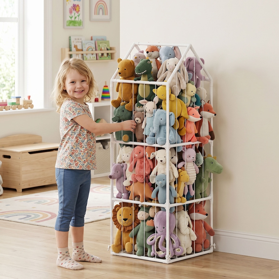 Image 952934_ALTMORE7.jpg, Product 952-934 / Price $48.99, Qaba Stuffed Animal Storage Organizer for Nursery, Bedroom, 47 x 47 x 132cm from Qaba on TSC.ca's Home & Garden department