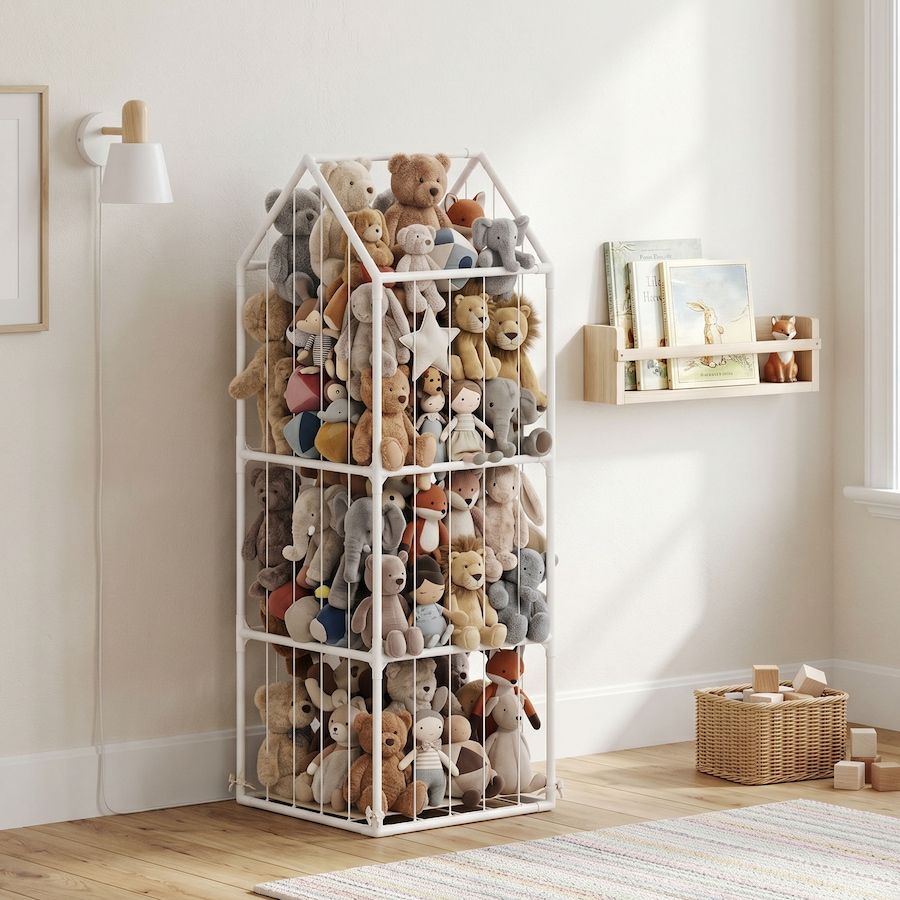 Image 952934_ALTMORE8.jpg, Product 952-934 / Price $48.99, Qaba Stuffed Animal Storage Organizer for Nursery, Bedroom, 47 x 47 x 132cm from Qaba on TSC.ca's Home & Garden department