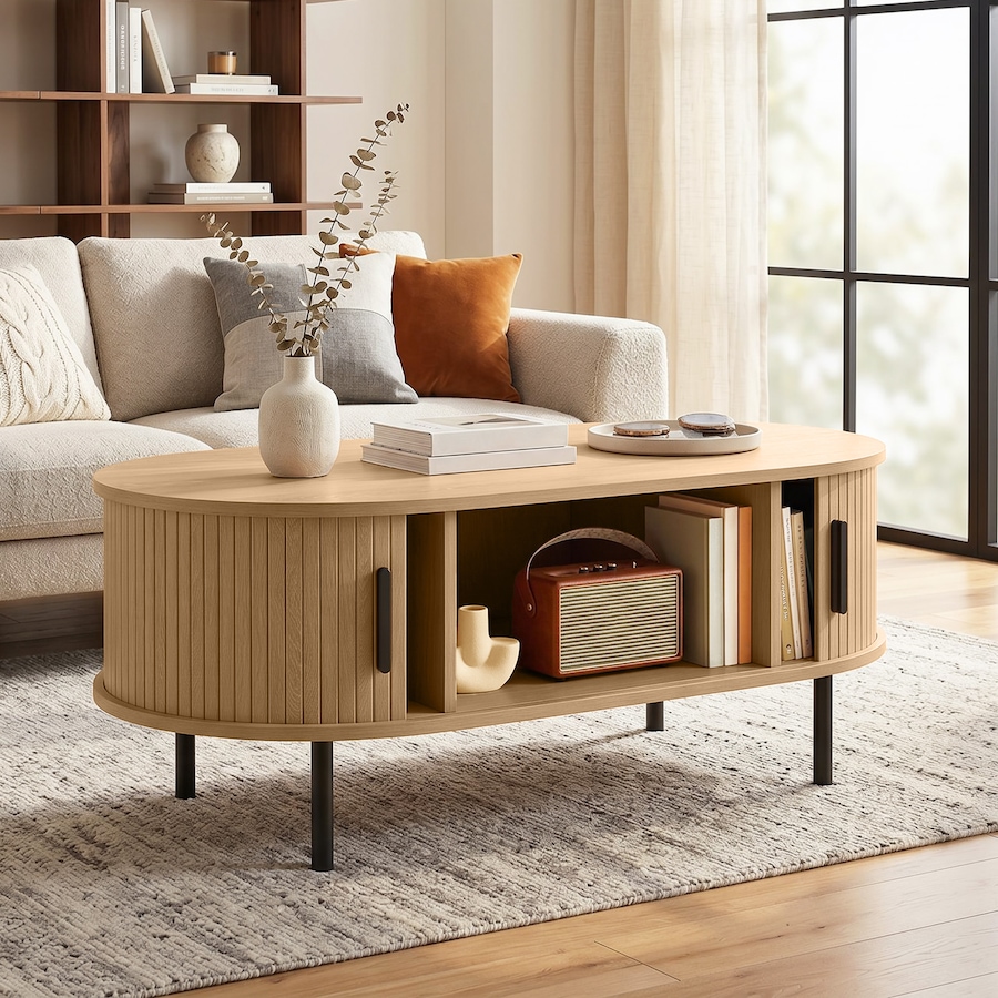 Image 952951_ALTMORE1.jpg, Product 952-951 / Price $156.99, HOMCOM Coffee Table with Sliding Tambour Doors 39" from HOMCOM on TSC.ca's Home & Garden department
