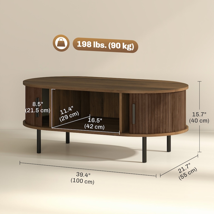 Image 952951_ALTMORE11.jpg, Product 952-951 / Price $156.99, HOMCOM Coffee Table with Sliding Tambour Doors 39" from HOMCOM on TSC.ca's Home & Garden department