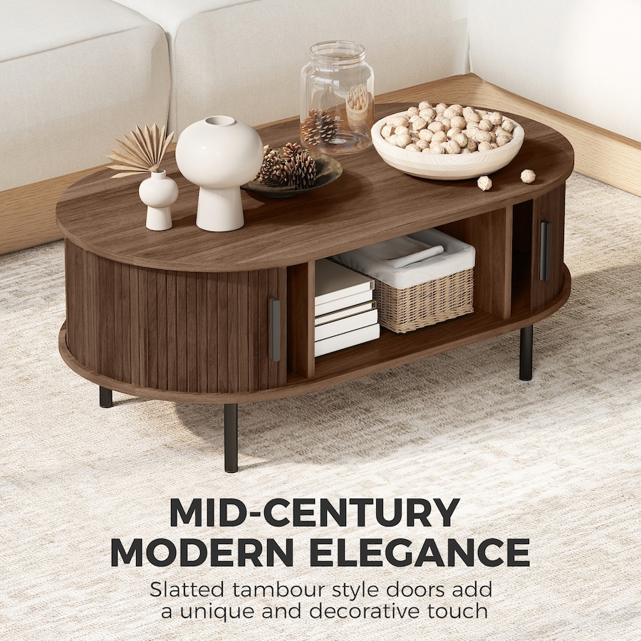 Image 952951_ALTMORE12.jpg, Product 952-951 / Price $156.99, HOMCOM Coffee Table with Sliding Tambour Doors 39" from HOMCOM on TSC.ca's Home & Garden department