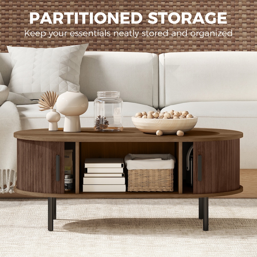 Image 952951_ALTMORE14.jpg, Product 952-951 / Price $156.99, HOMCOM Coffee Table with Sliding Tambour Doors 39" from HOMCOM on TSC.ca's Home & Garden department
