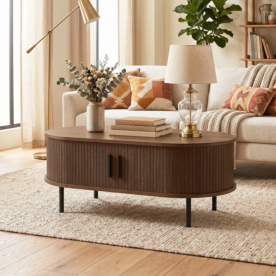 Image 952951_ALTMORE16.jpg, Product 952-951 / Price $156.99, HOMCOM Coffee Table with Sliding Tambour Doors 39" from HOMCOM on TSC.ca's Home & Garden department