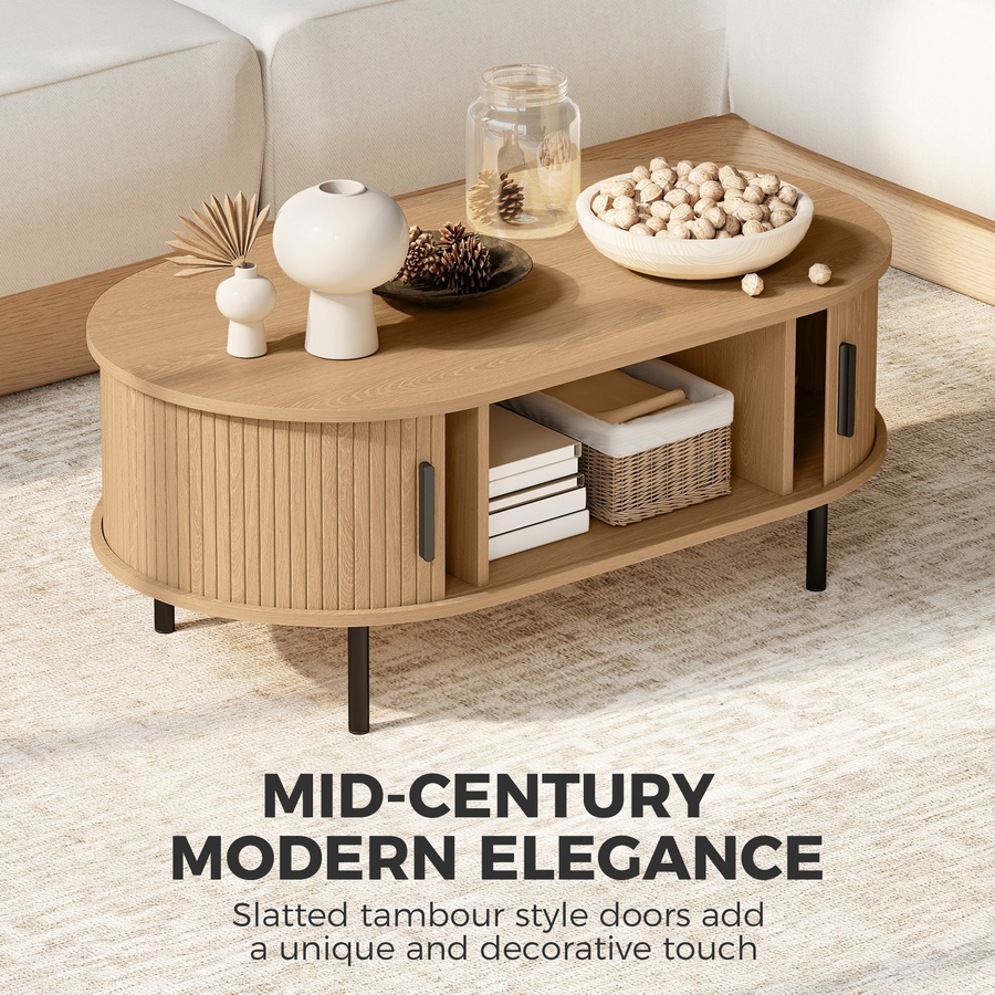 Image 952951_ALTMORE3.jpg, Product 952-951 / Price $156.99, HOMCOM Coffee Table with Sliding Tambour Doors 39" from HOMCOM on TSC.ca's Home & Garden department