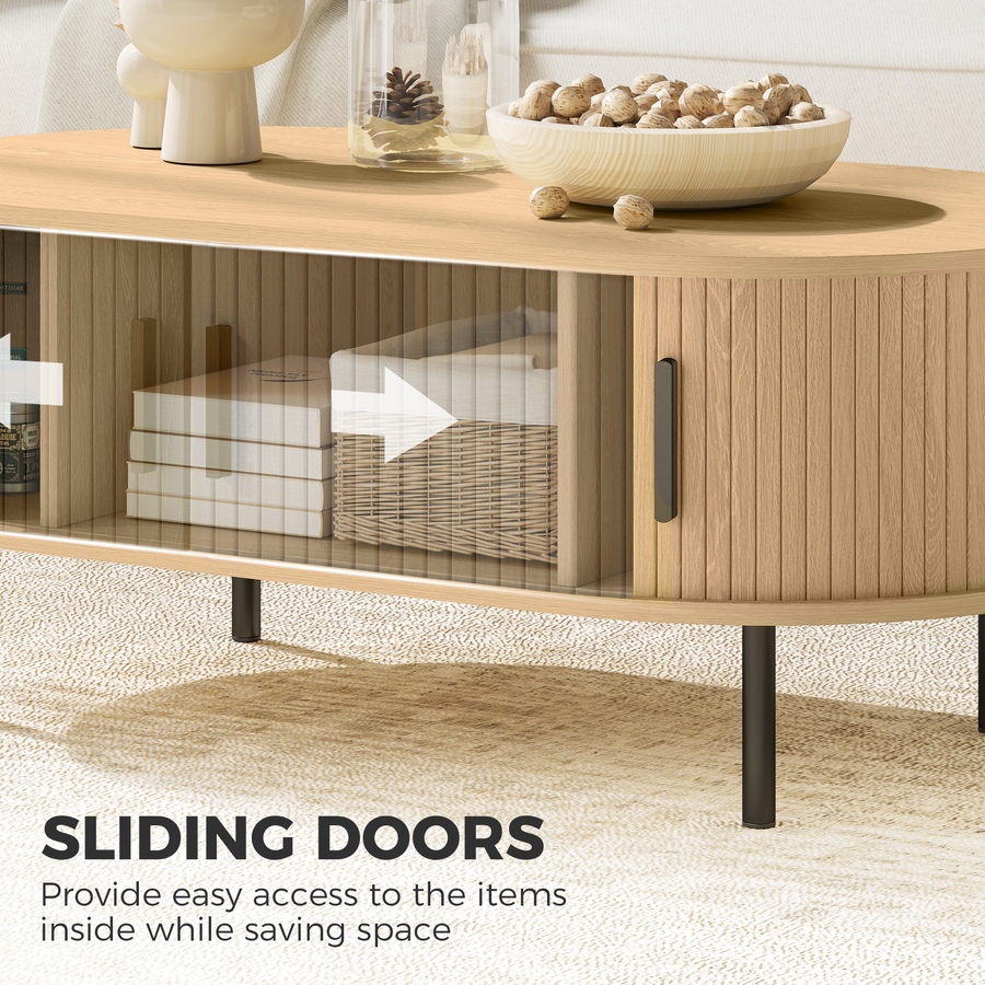 Image 952951_ALTMORE4.jpg, Product 952-951 / Price $156.99, HOMCOM Coffee Table with Sliding Tambour Doors 39" from HOMCOM on TSC.ca's Home & Garden department