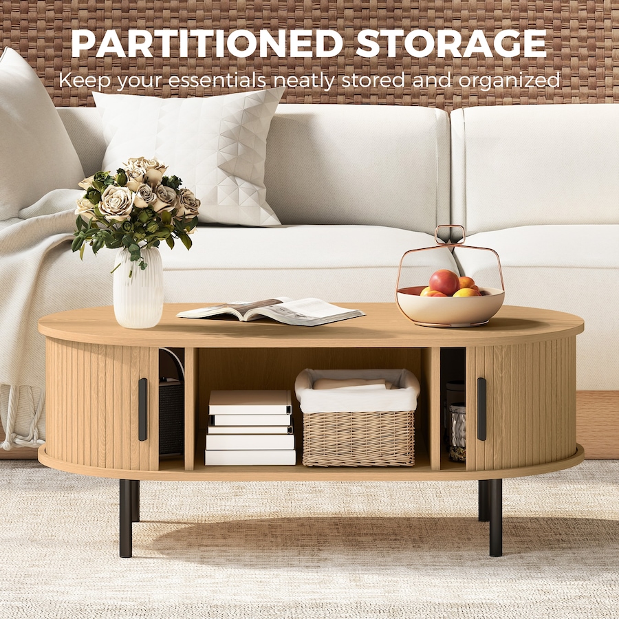 Image 952951_ALTMORE5.jpg, Product 952-951 / Price $156.99, HOMCOM Coffee Table with Sliding Tambour Doors 39" from HOMCOM on TSC.ca's Home & Garden department