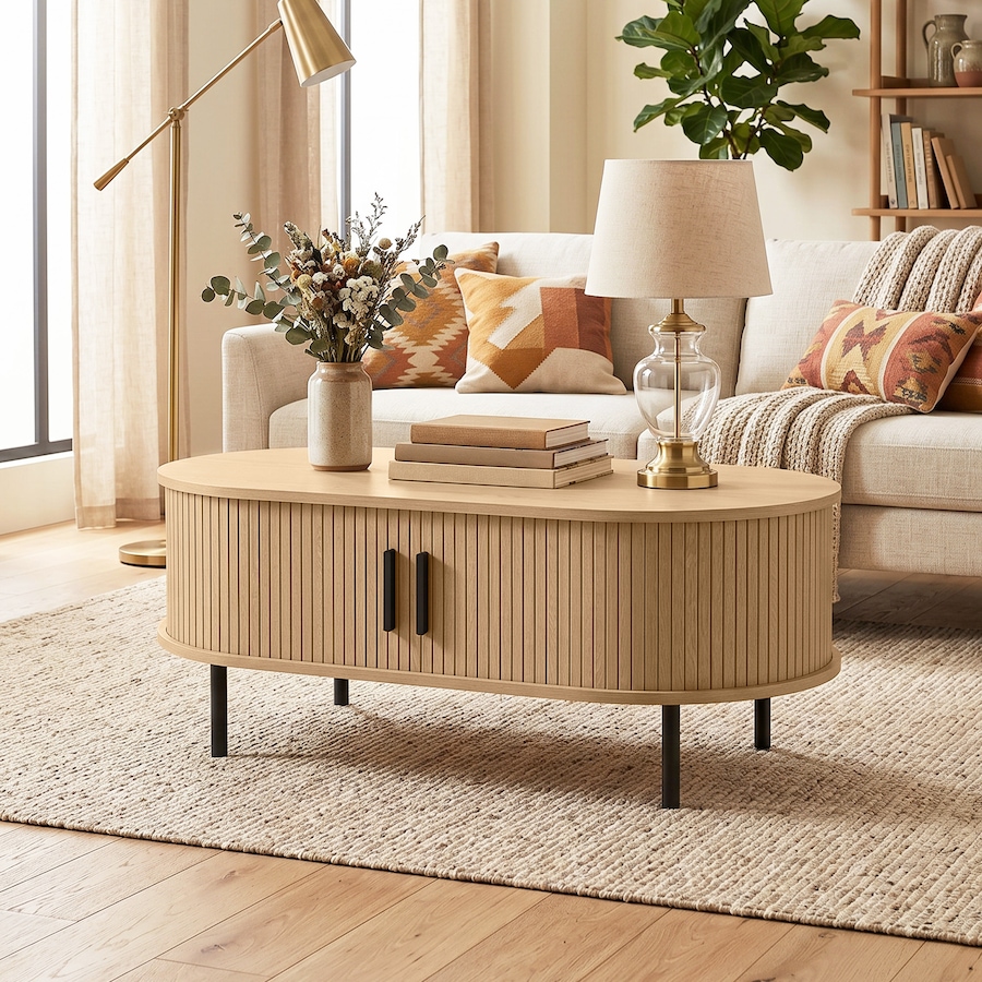 Image 952951_ALTMORE7.jpg, Product 952-951 / Price $156.99, HOMCOM Coffee Table with Sliding Tambour Doors 39" from HOMCOM on TSC.ca's Home & Garden department