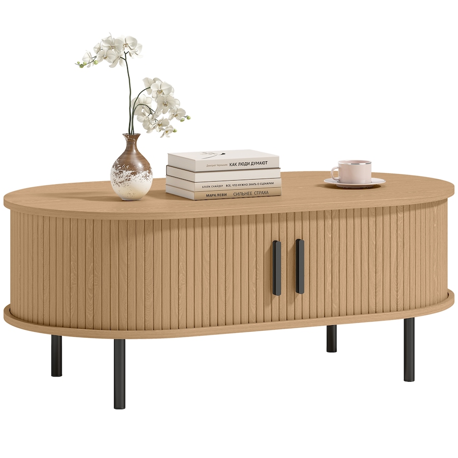 Image 952951_ST01.jpg, Product 952-951 / Price $156.99, HOMCOM Coffee Table with Sliding Tambour Doors 39" from HOMCOM on TSC.ca's Home & Garden department