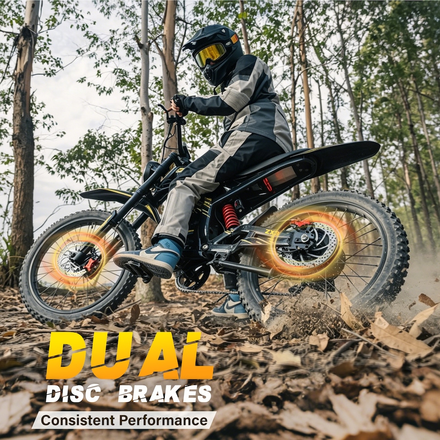 Image 952956_ALTMORE3.jpg, Product 952-956 / Price $2,599.99, Gyrocopters ZX3 Electric Dirt Bike for Adults, 24” Fat Tires 2800W Peak Motor Mountain E-Bike, 25Ah Speed upto 60km/h PAS Range upto 161kms, NFC Keys, GPS Tracker, Full Suspension from Gyrocopters on TSC.ca's Health & Fitness department
