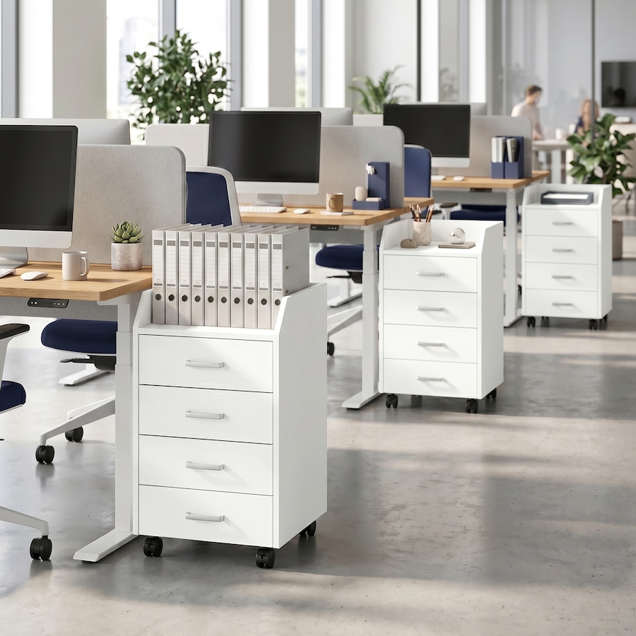 Image 952960_ALTMORE11.jpg, Product 952-960 / Price $111.38, HOMCOM 4-Drawer File Cabinet with Lockable Wheels, White from HOMCOM on TSC.ca's Home & Garden department