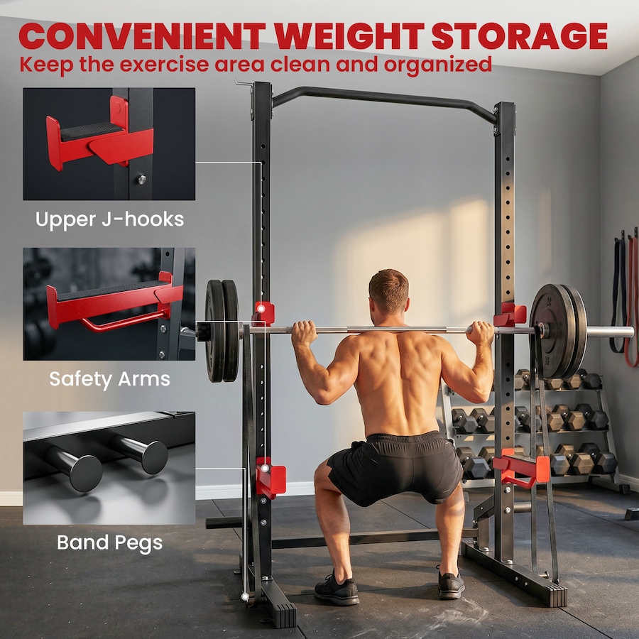 Image 952979_ALTMORE5.jpg, Product 952-979 / Price $179.99, Soozier Power Rack Squat Rack, 1100LB Heavy-Duty with Pull-Up Bar from Soozier on TSC.ca's Health & Fitness department