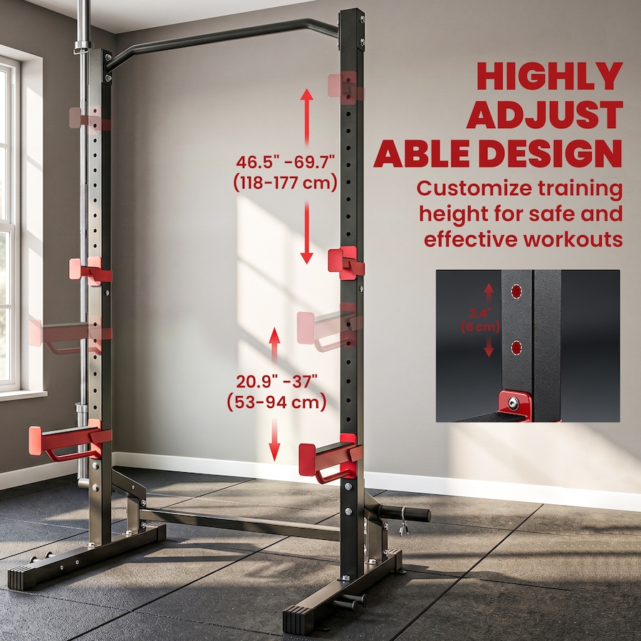 Image 952979_ALTMORE6.jpg, Product 952-979 / Price $179.99, Soozier Power Rack Squat Rack, 1100LB Heavy-Duty with Pull-Up Bar from Soozier on TSC.ca's Health & Fitness department
