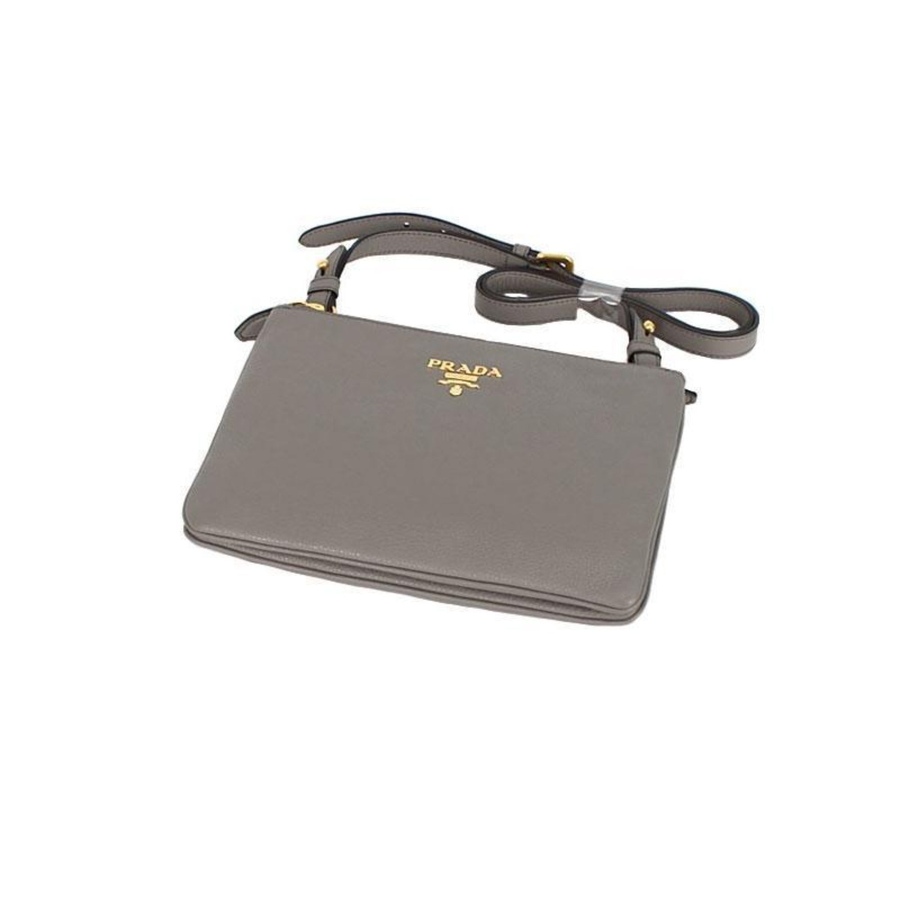 Image 953450_ALTMORE8.jpg, Product 953-450 / Price $4,126.00, Prada Vitello Phenix Argilla Gray Leather Logo Plaque Crossbody Bag from Prada on TSC.ca's Fashion department