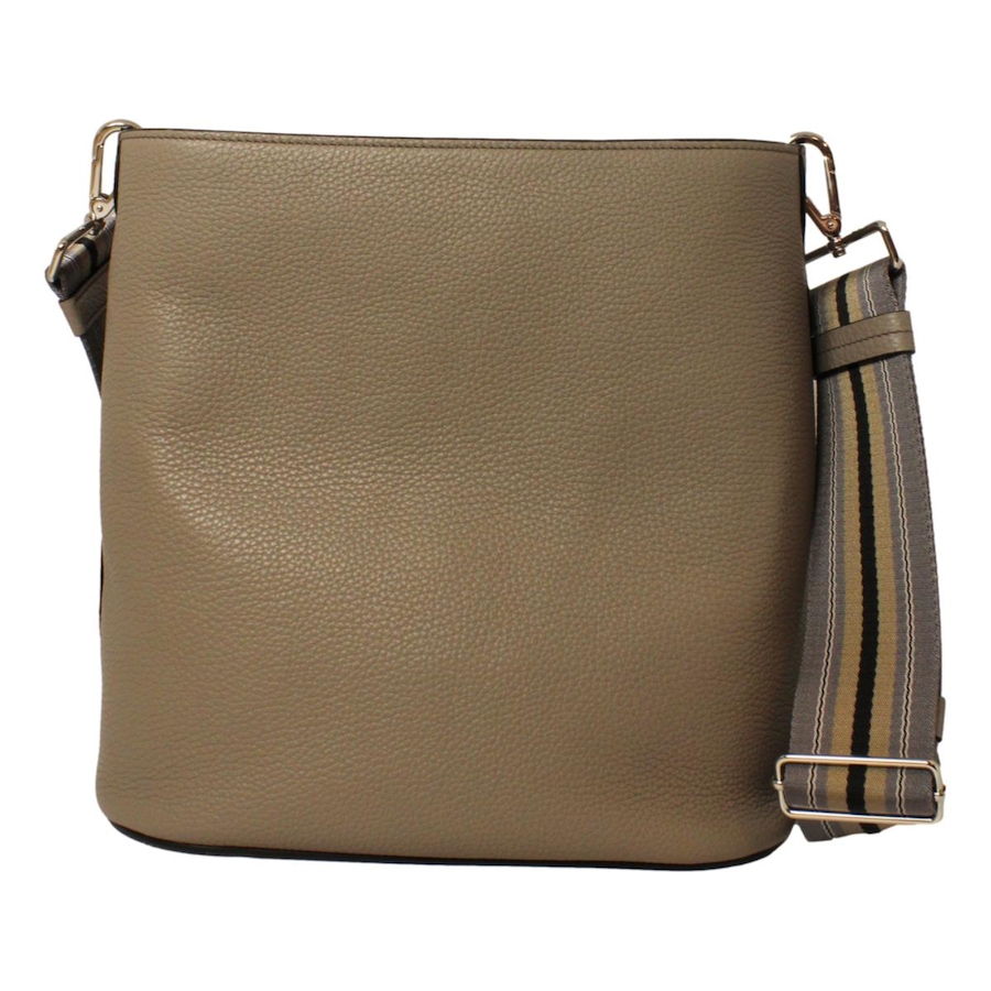 Image 953501_ALTMORE1.jpg, Product 953-501 / Price $4,333.00, Prada Vitello Phenix Grey Leather Stripe Strap Bucket Bag Crossbody from Prada on TSC.ca's Fashion department