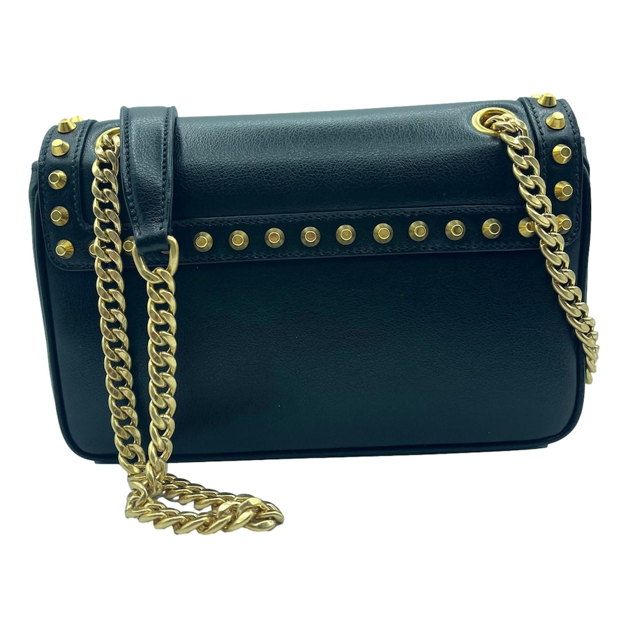 Image 953514_ALTMORE2.jpg, Product 953-514 / Price $4,762.00, Prada Pattina Black Glace Calf Leather Studded Flap Crossbody Bag Gold Chain from Prada on TSC.ca's Fashion department