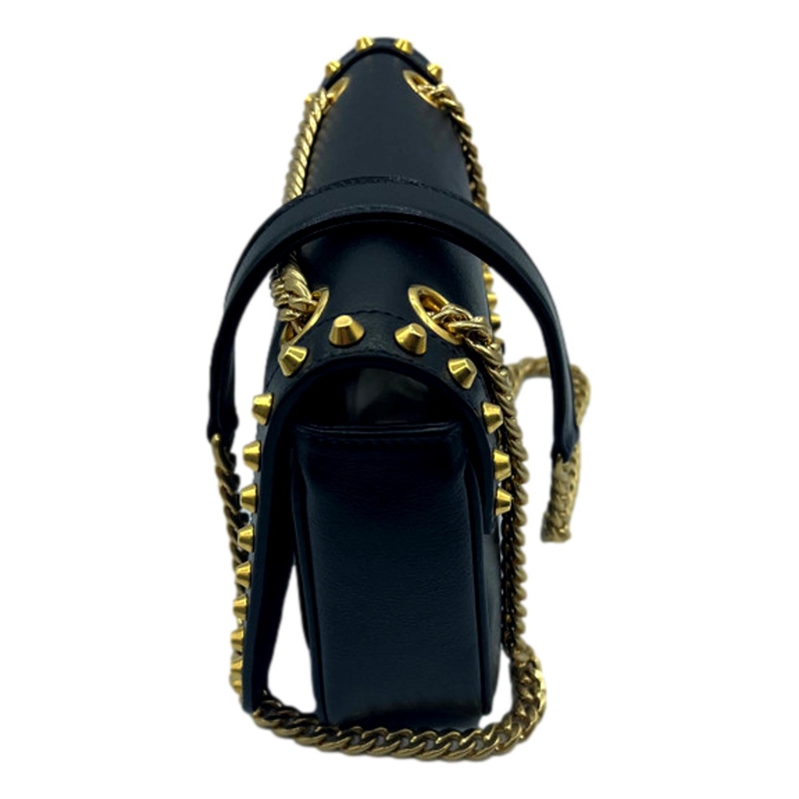 Image 953514_ALTMORE3.jpg, Product 953-514 / Price $4,762.00, Prada Pattina Black Glace Calf Leather Studded Flap Crossbody Bag Gold Chain from Prada on TSC.ca's Fashion department