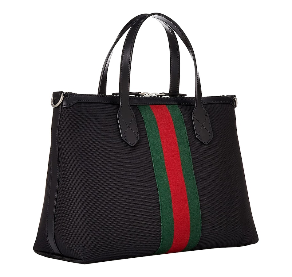 Image 953720_ALTMORE2.jpg, Product 953-720 / Price $3,498.00, Gucci Techno Web Stripe Black Canvas Large Duffle Bag Crossbody Travel Bag from Gucci on TSC.ca's Fashion department