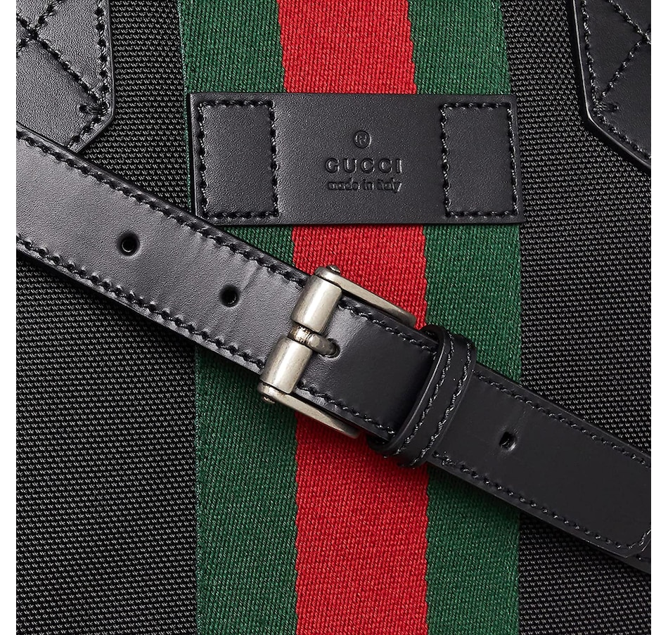 Image 953720_ALTMORE5.jpg, Product 953-720 / Price $3,498.00, Gucci Techno Web Stripe Black Canvas Large Duffle Bag Crossbody Travel Bag from Gucci on TSC.ca's Fashion department